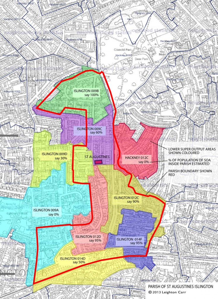 Parish ministry can be improved thirty, sixty or a hundredfold with good quality research ... This map shows the Lower Super Output Areas covering the parish of St Augustine's in Islington
